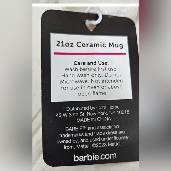Barbie 21oz Ceramic Mug with “B” handle. - Picture 5 of 6